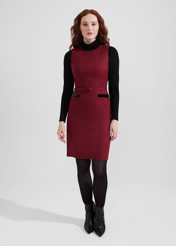 Hobbs Diane Wool Dress Pink Multi