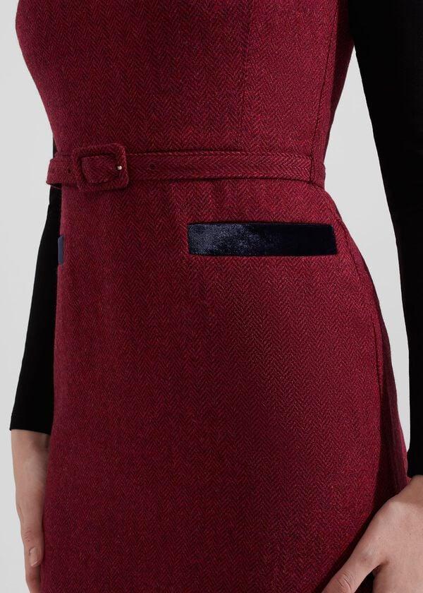 Hobbs Diane Wool Dress Pink Multi