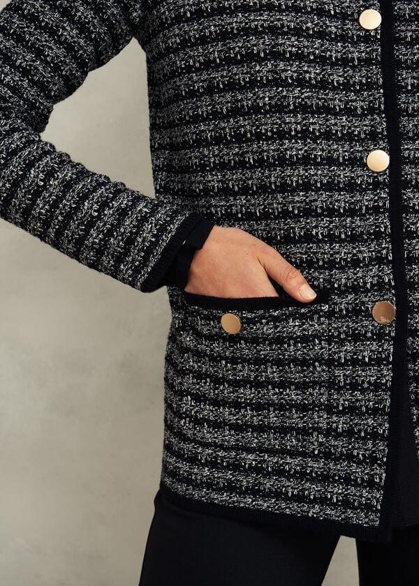 Hobbs Dita Knitted Coatigan Black Ivory