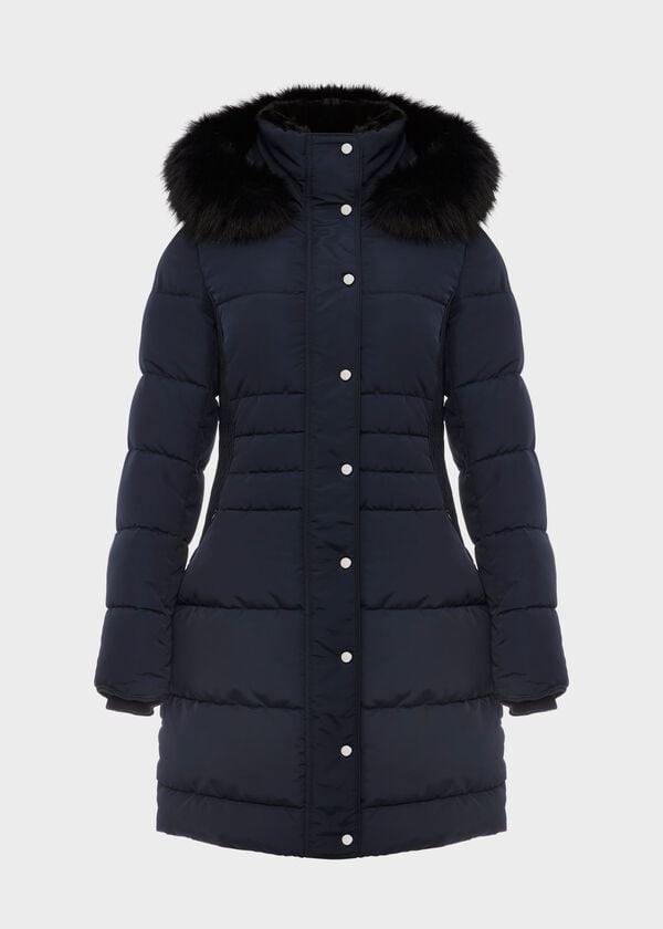 Hobbs Dita Puffer Jacket With Hood Navy