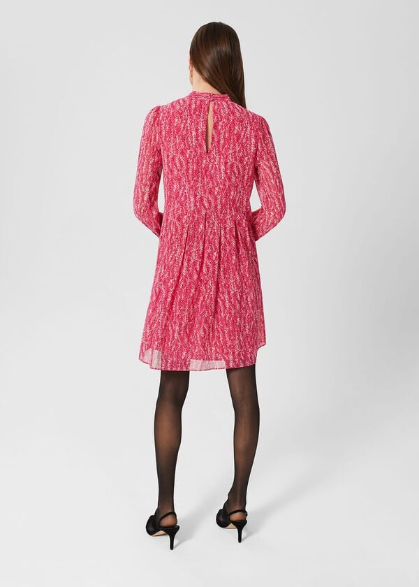 Hobbs Dominica Spot Dress Pink Multi