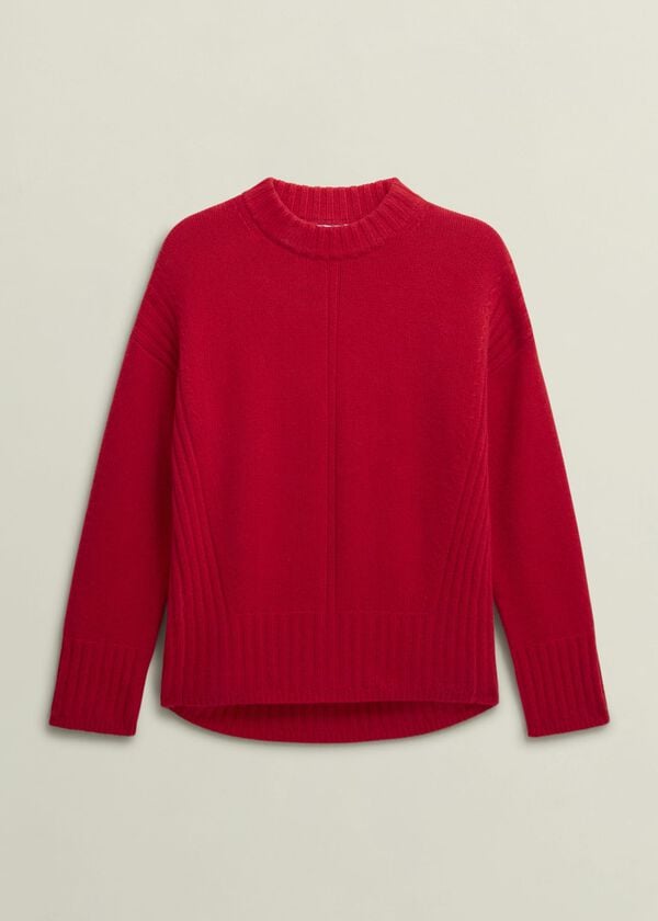 Hobbs Dora Wool Cashmere Jumper Vibrant Red