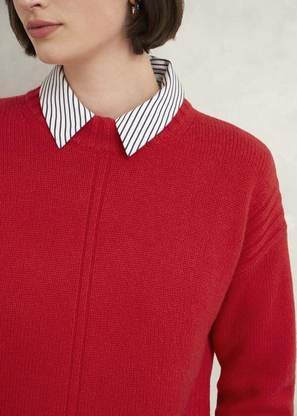 Hobbs Dora Wool Cashmere Jumper Vibrant Red