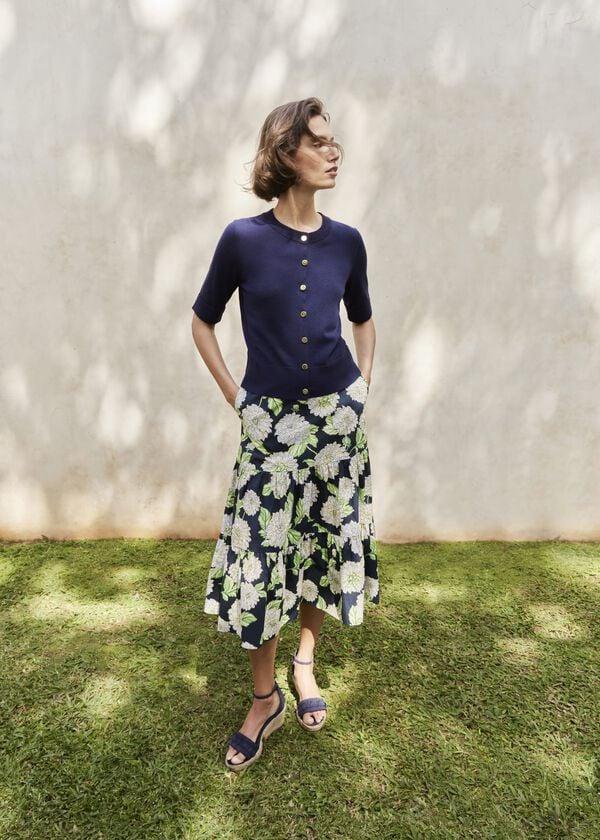 hobbs Dorothea Skirt Navy Multi