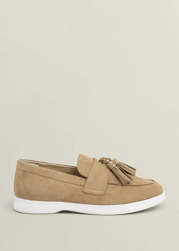 hobbs Dorset Suede Loafers Light Camel