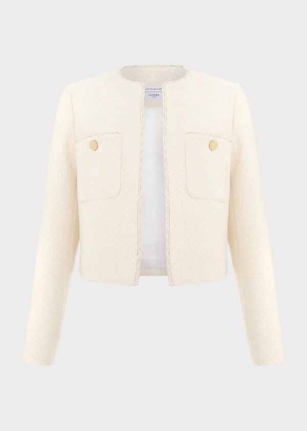 Hobbs Draycott Cropped Jacket Ivory