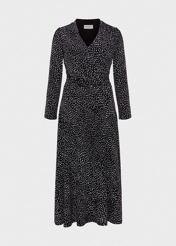 Hobbs Drew Jersey Dress Black Ivory