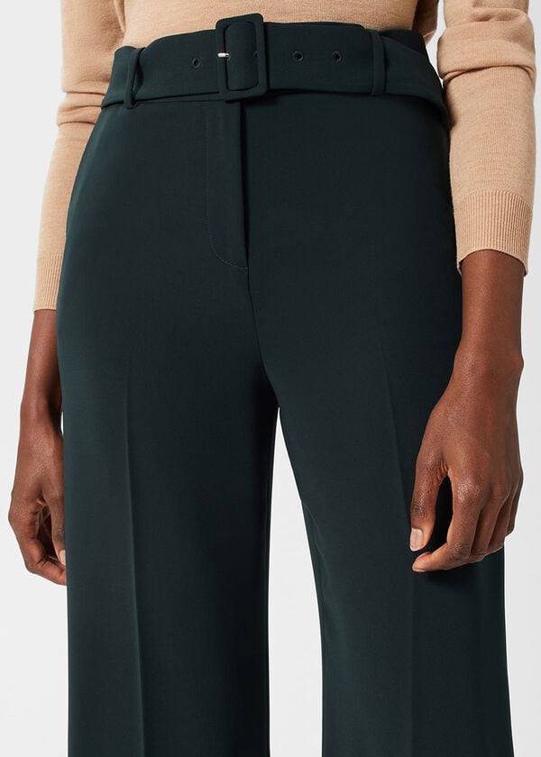 Hobbs Drew Wide Trousers Deep Pine Green