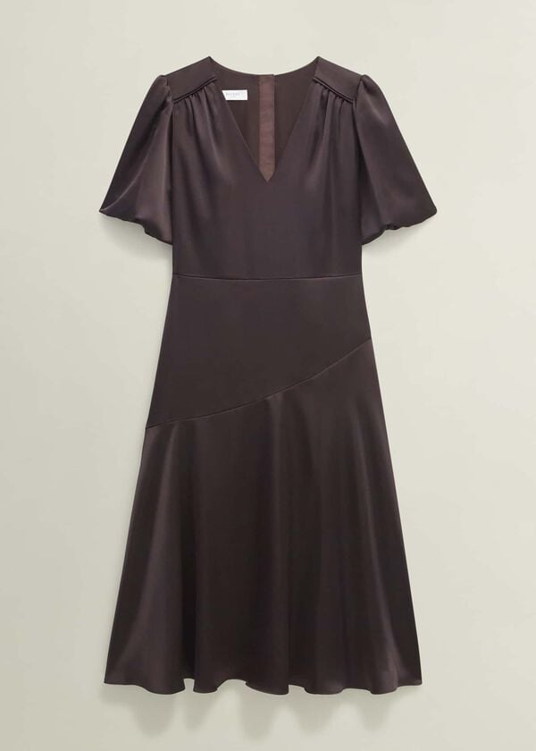 Hobbs Eastbury Dress Deep Brown