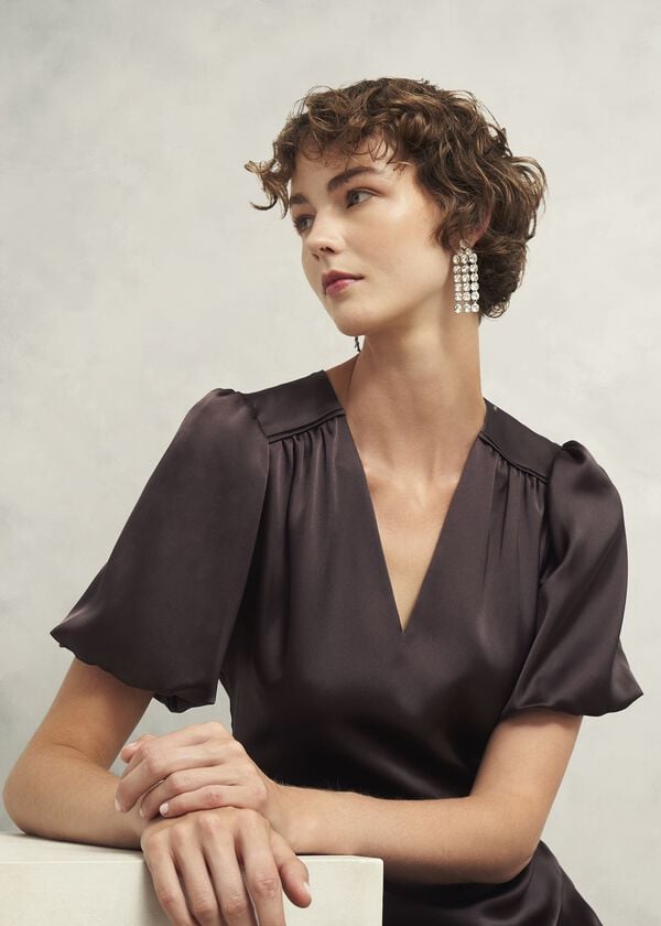 Hobbs Eastbury Dress Deep Brown
