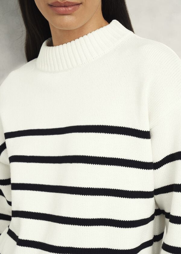 Hobbs Eastnor Cotton Stripe Jumper Ivory Black