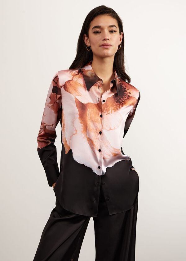 Hobbs Eden Floral Shirt Black Multi