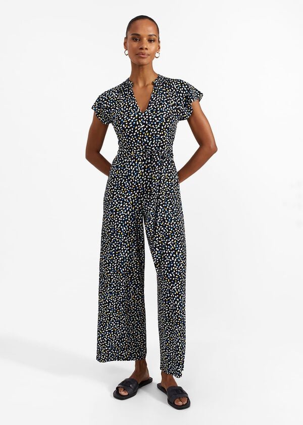 hobbs Eden Jersey Jumpsuit Navy Multi