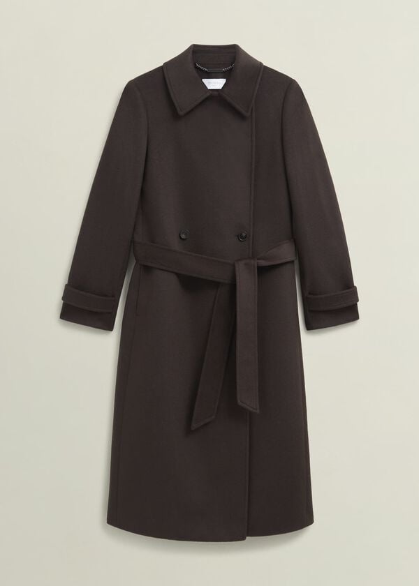 Hobbs Edgely Wool Coat Dark Brown