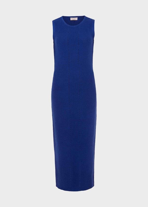 Hobbs Elea Knitted Dress Cobalt Blue