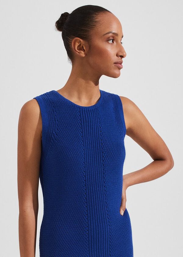 Hobbs Elea Knitted Dress Cobalt Blue