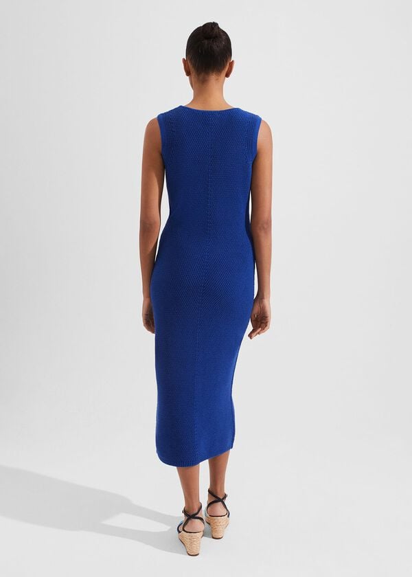 Hobbs Elea Knitted Dress Cobalt Blue