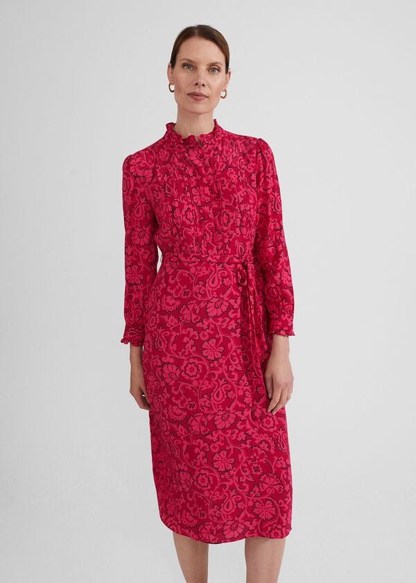 Hobbs Eleanora Dress Red Pink