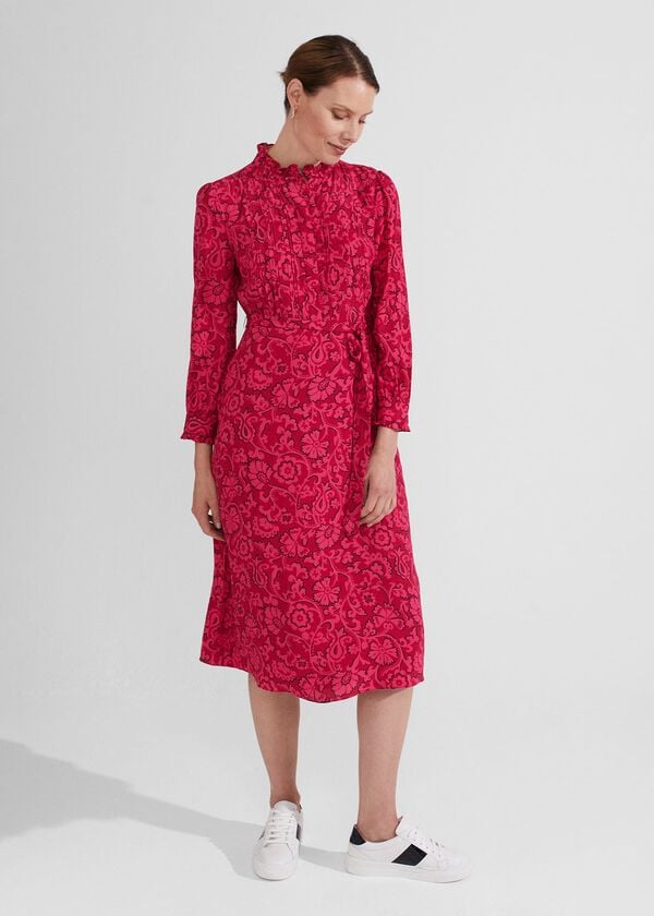 hobbs Eleanora Dress Red Pink