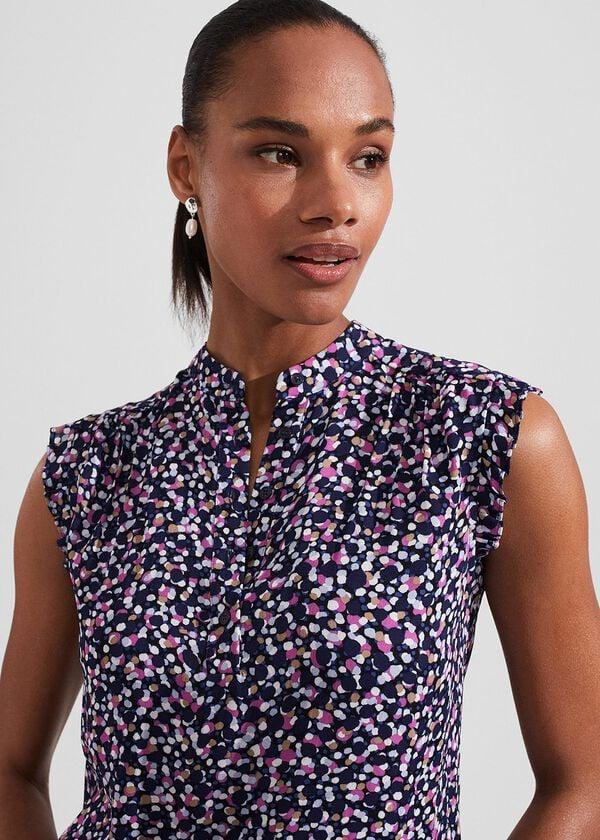 Hobbs Elida Capped Sleeve Top Navy Multi