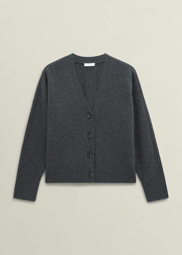 Hobbs Elida Cardigan Charcoal Grey