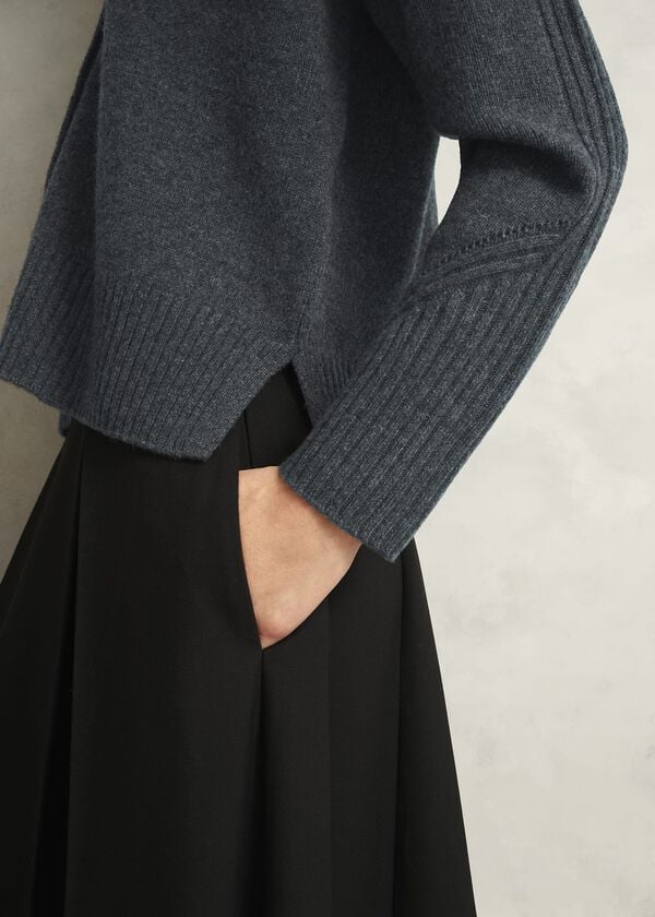 Hobbs Elida Cardigan Charcoal Grey
