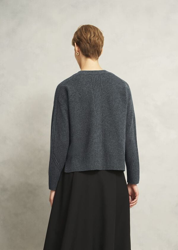 Hobbs Elida Cardigan Charcoal Grey