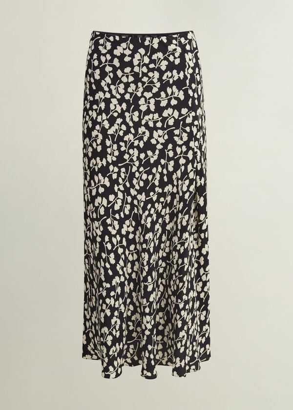 Hobbs Eliza Skirt Navy Cream