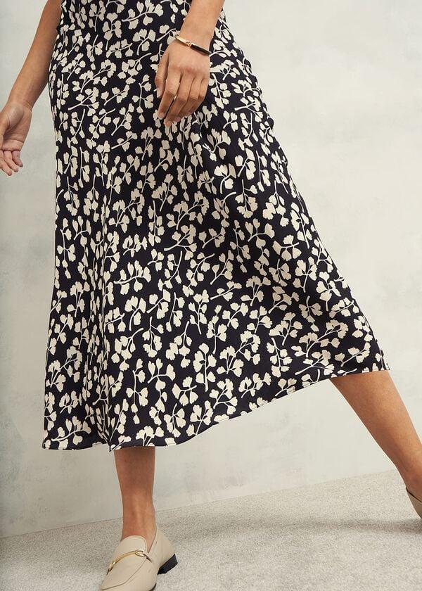 Hobbs Eliza Skirt Navy Cream