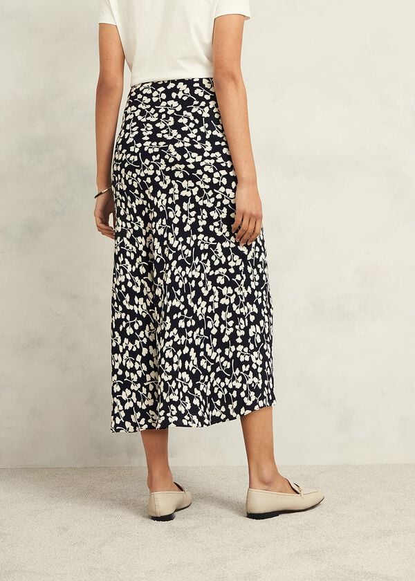 Hobbs Eliza Skirt Navy Cream