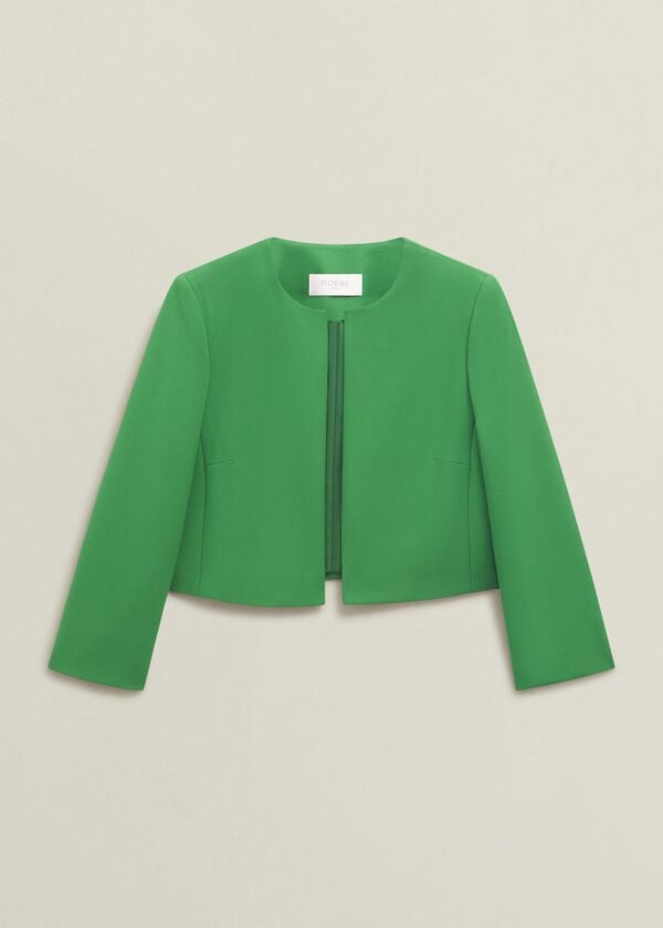 Hobbs Elize Crepe Jacket Cilantro Green