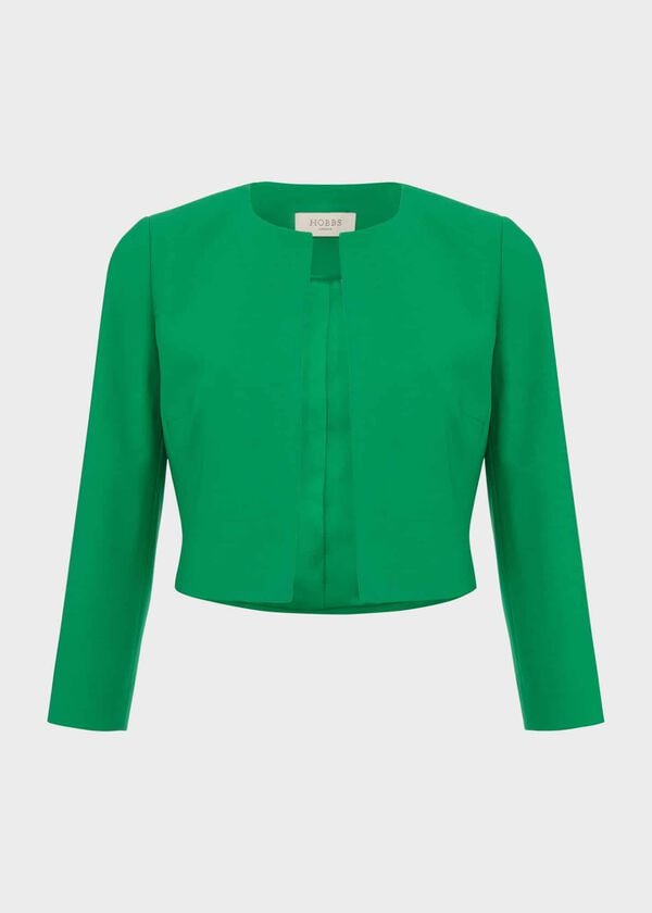 Hobbs Elize Crepe Jacket Cilantro Green