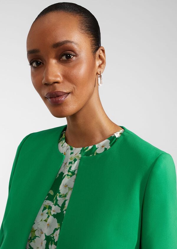 Hobbs Elize Crepe Jacket Cilantro Green