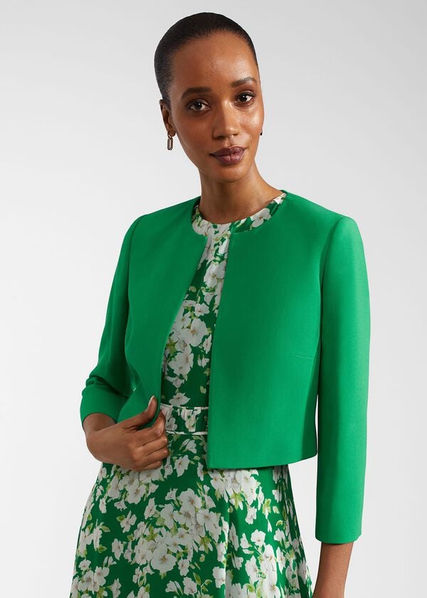 hobbs Elize Crepe Jacket Cilantro Green