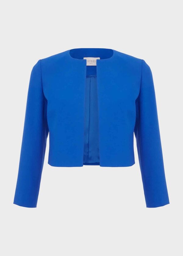 Hobbs Elize Crepe Jacket Lapis Blue