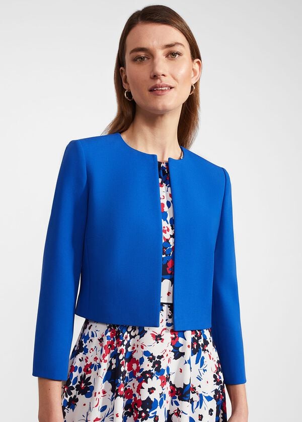 hobbs Elize Crepe Jacket Lapis Blue