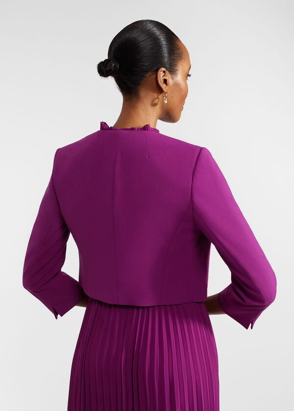 Hobbs Elize Crepe Jacket Magenta Purple