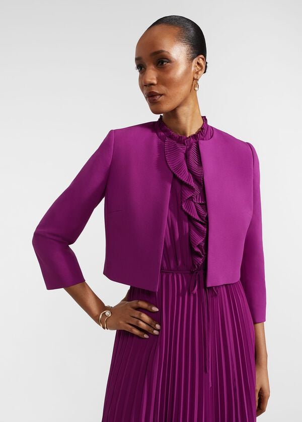 hobbs Elize Crepe Jacket Magenta Purple