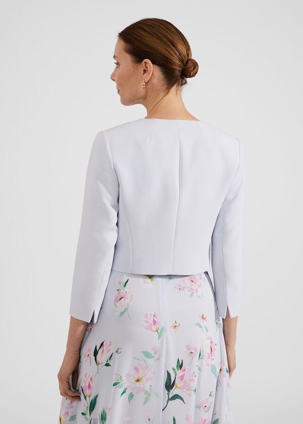 Hobbs Elize Crepe Jacket Pale Blue