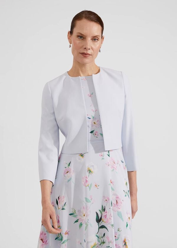 hobbs Elize Crepe Jacket Pale Blue