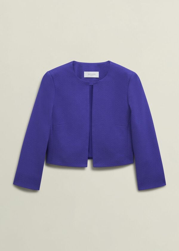 Hobbs Elize Textured Jacket Allium Blue