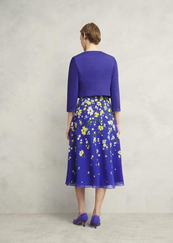 Hobbs Elize Textured Jacket Allium Blue