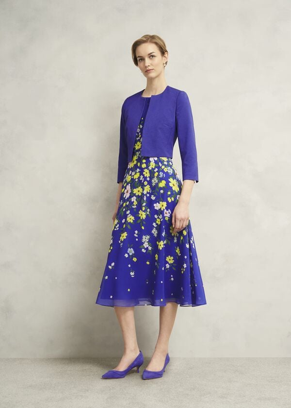 hobbs Elize Textured Jacket Allium Blue