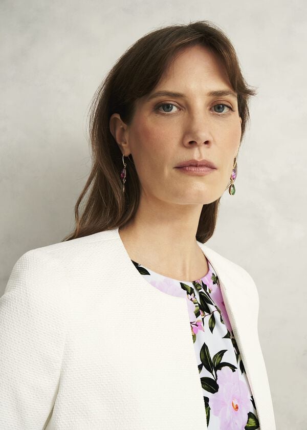 Hobbs Elize Textured Jacket Ivory