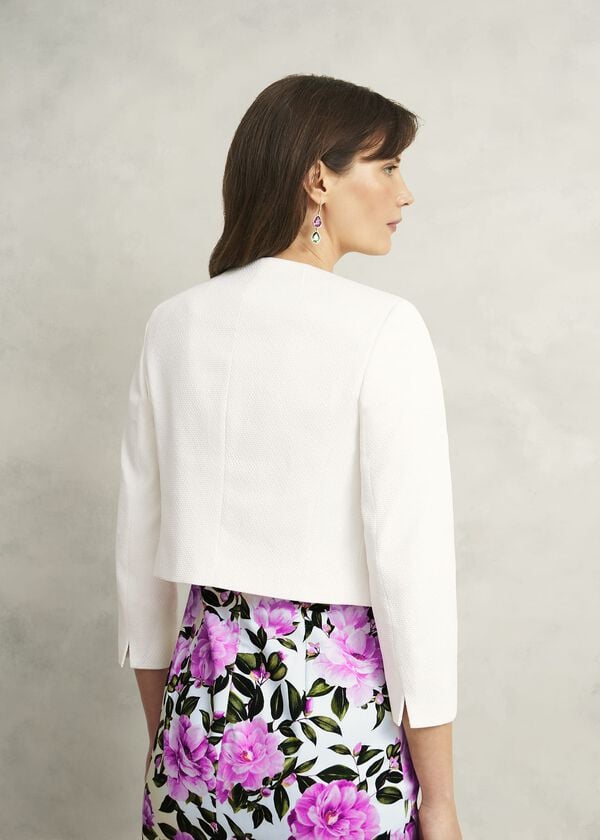 Hobbs Elize Textured Jacket Ivory