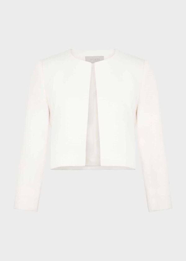 Hobbs Elize Textured Jacket Ivory