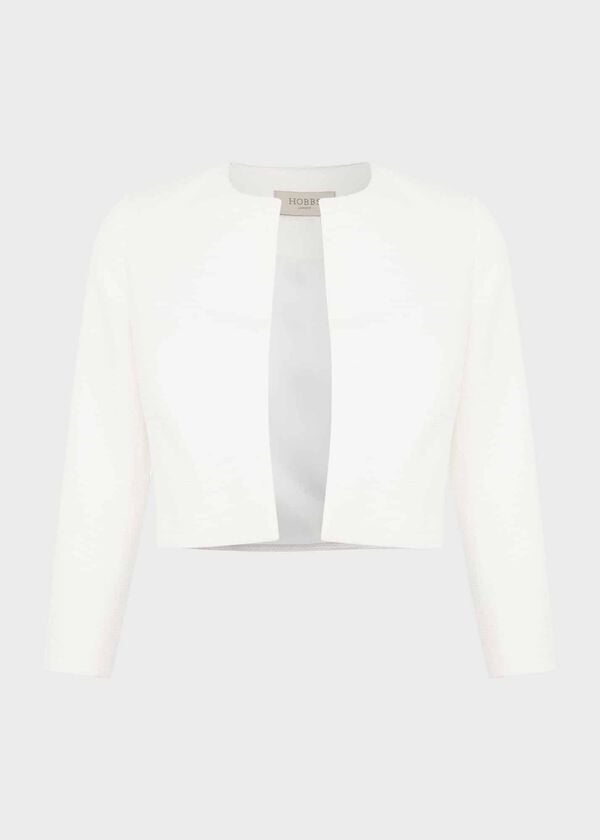 Hobbs Elize Textured Jacket Ivory