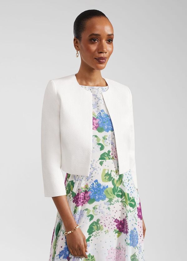 hobbs Elize Textured Jacket Ivory