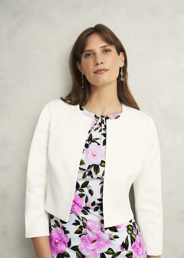 hobbs Elize Textured Jacket Ivory