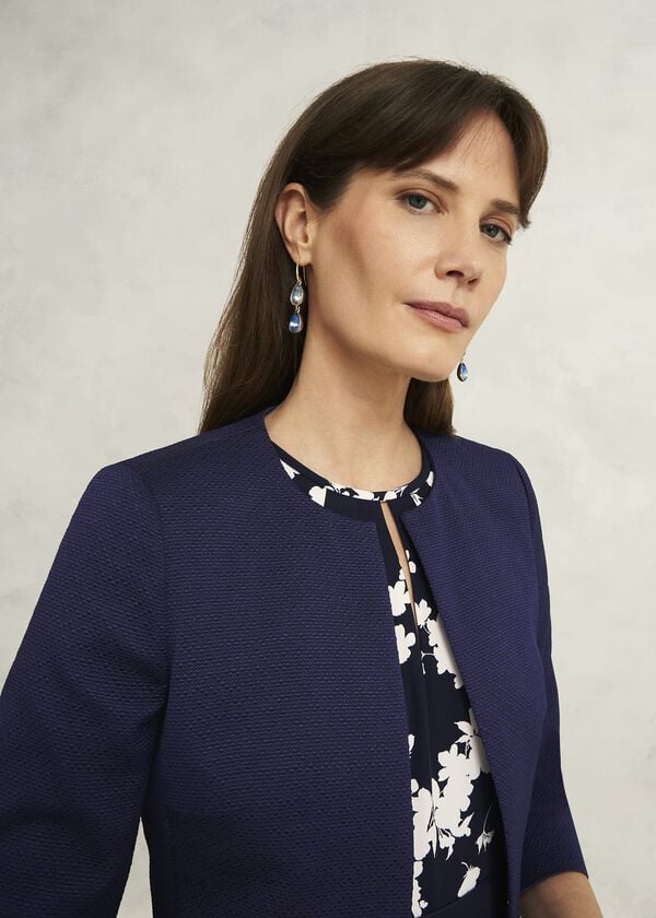 Hobbs Elize Textured Jacket Midnight Navy